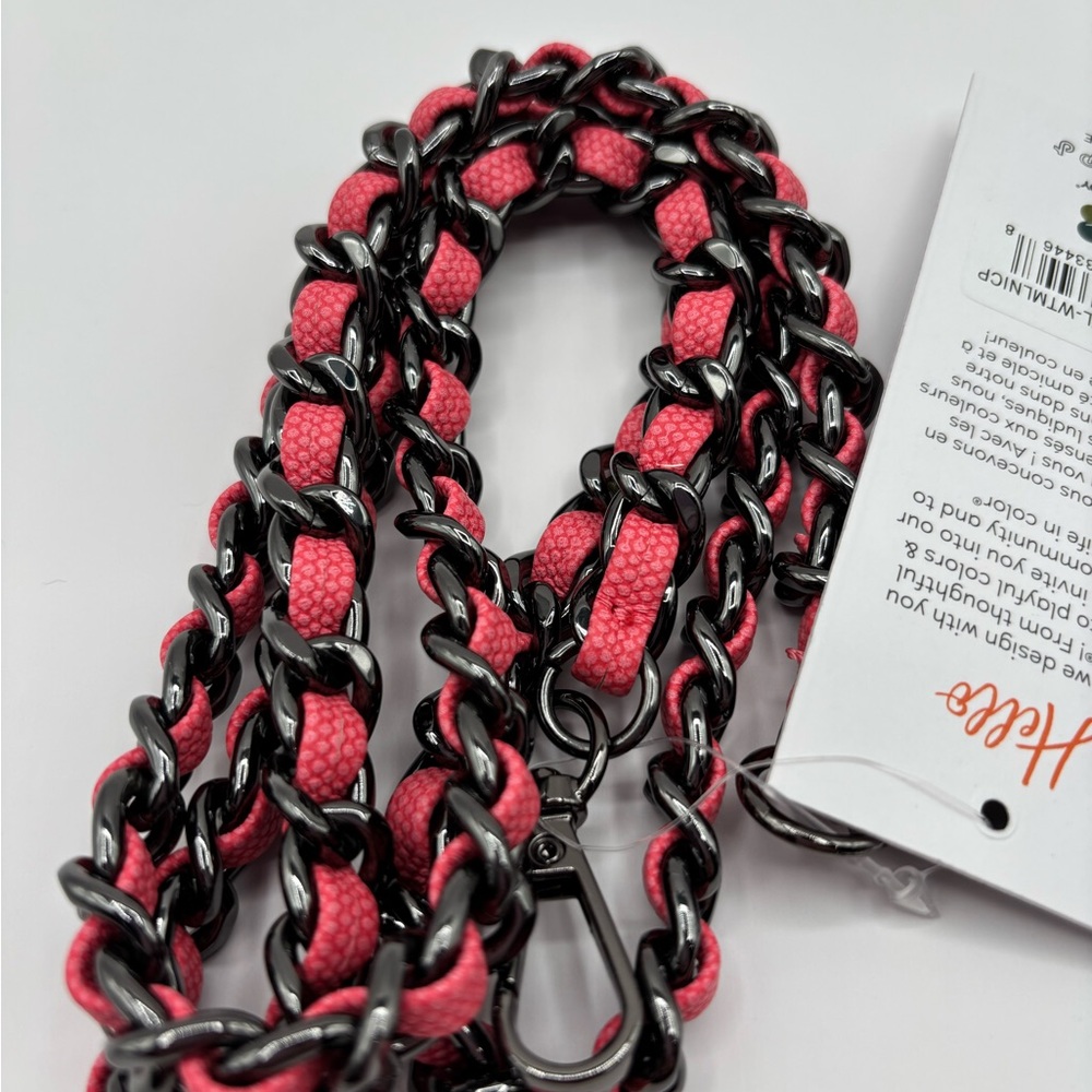 Lug matte luxe vegan leather metal chain strap watermelon